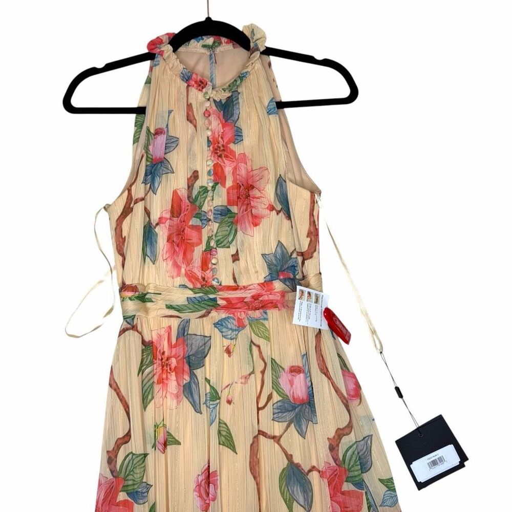 NEW Mac Duggal Ieena 70203 Floral Halter Maxi Gown Size 2 - Picture 3 of 14